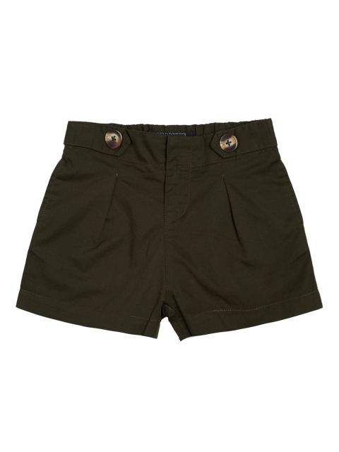 

VITAMINS Girls Green Solid Regular Fit Regular Shorts, Olive