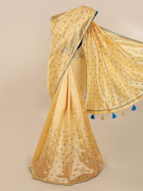 

Pothys Cream-Coloured Woven Design Cotton Saree