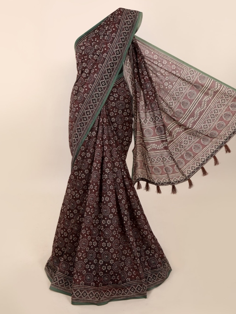 

Pothys Brown Printed Cotton Blend Saree
