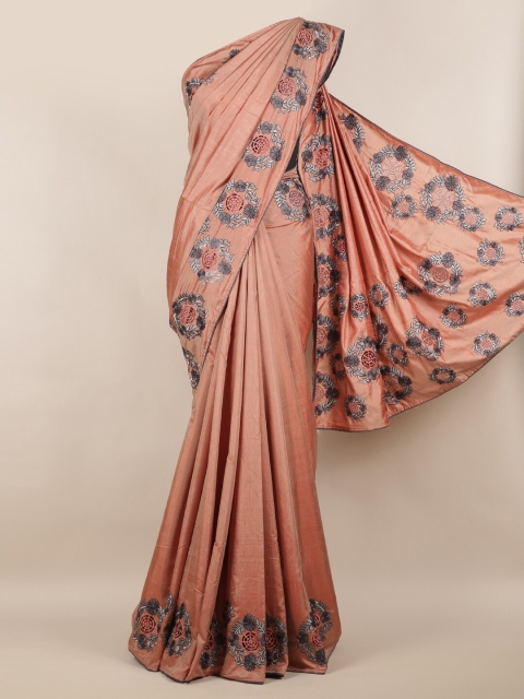 

Pothys Pink Solid Art Silk Saree