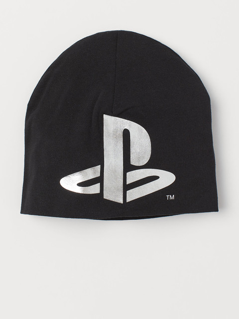 

H&M Boys Black & Silver-Toned Printed Jersey Hat