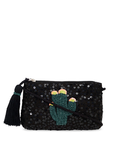 

Diwaah Black Embellished Sling Bag