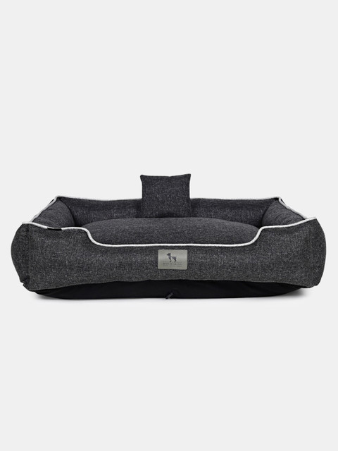 

Heads Up For Tails Charcoal Grey Self Design Lounger Dog Bed