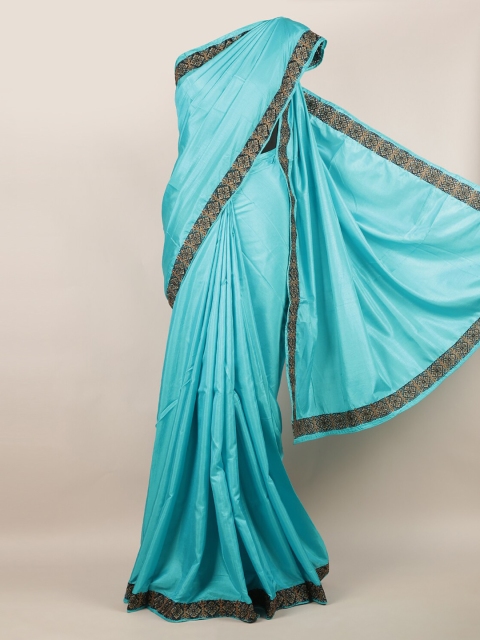 

Pothys Blue Solid Art Silk Saree