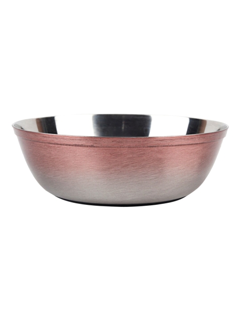 Heads Up For Tails Silver-Toned & Rose Ombre Stainless Steel Dog Bowl