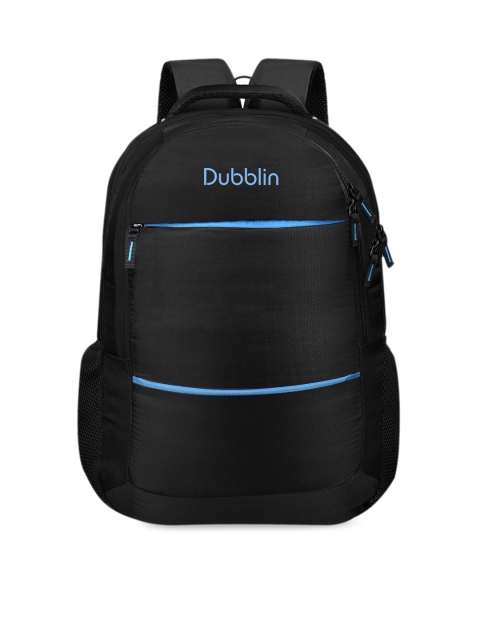 

Dubblin Unisex Black & Blue Striped Contrast Detail Backpack