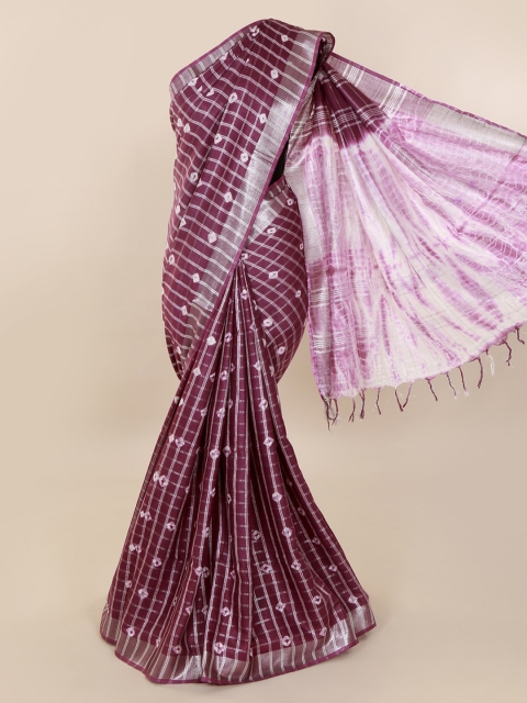

Pothys Purple Woven Design Linen Blend Saree