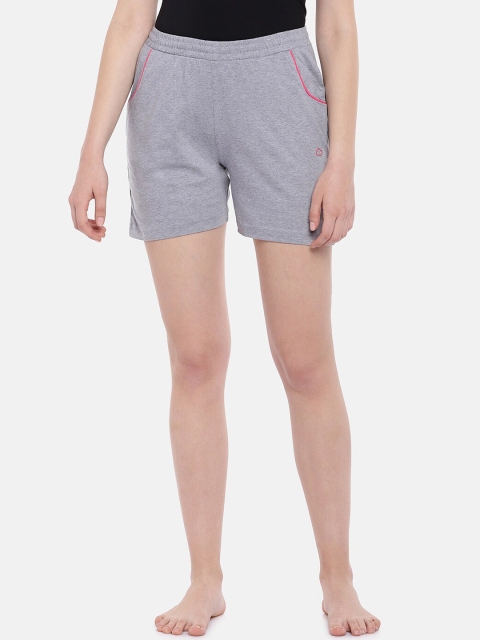 

Sweet Dreams Women Grey Melange Solid Lounge Shorts
