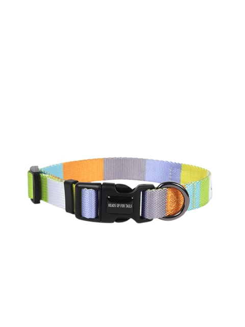 

Heads Up For Tails Multicoloured Colourblocked Polyester Dog Collar, Multi