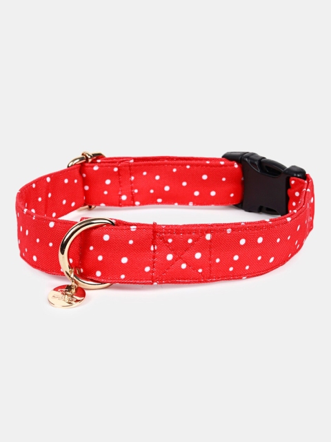 

Heads Up For Tails Red & White Polka Dots Printed Dog Collar