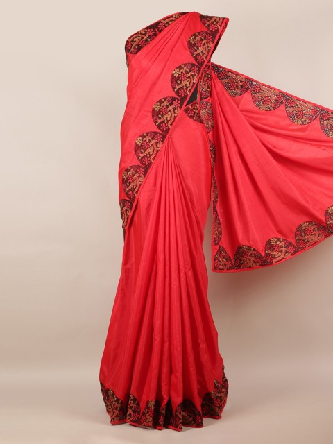 

Pothys Red Solid Art Silk Saree