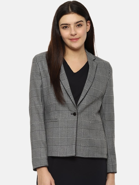 

Van Heusen Woman Black & White Houndstooth Single-Breasted Formal Blazer