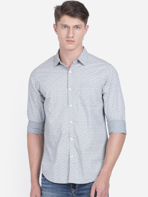 

Crocodile Men Grey Regular Fit Printed Casual Shirt