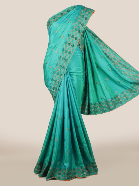 

Pothys Green Embroidered Art Silk Saree