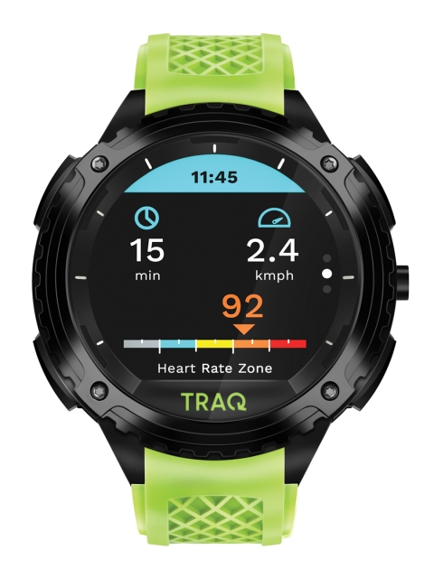 

TRAQ Unisex Black & Green Digital Smart Watch 75004PP03