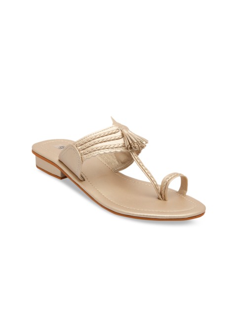 

ERIDANI Women Gold-Toned Solid One Toe Flats