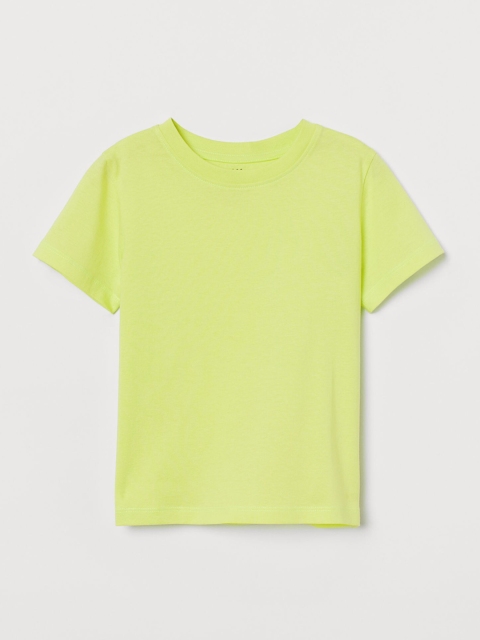 

H&M Boys Lime Yellow Solid Cotton T-shirt