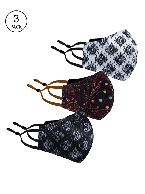

Gear Unisex Pack Of 3 Printed 6-Ply Reusable Protective Outdoor Masks, White