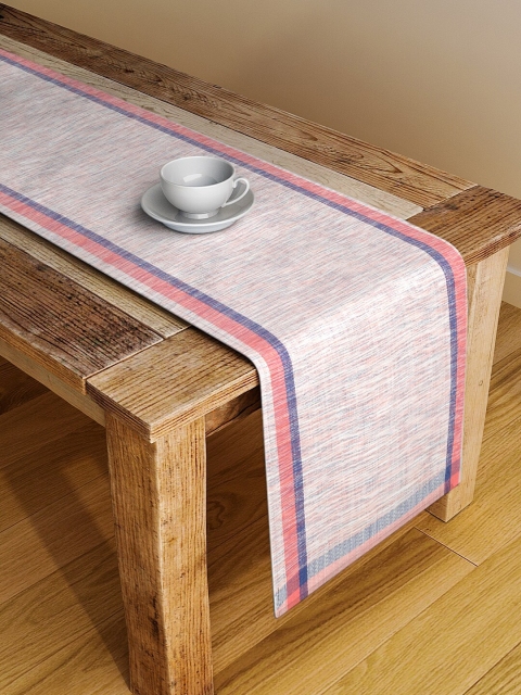 

NEUDIS Pink & Blue Hand-Tufted Hand-Woven Table Runner