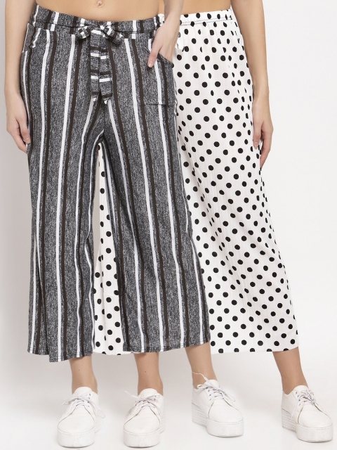 

KLOTTHE Women Multicoloured Set of 2 Printed Flared Palazzos, Multi
