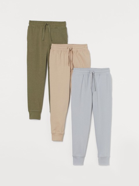 

H&M Boys 3-Pack Cotton Jersey Joggers, Beige