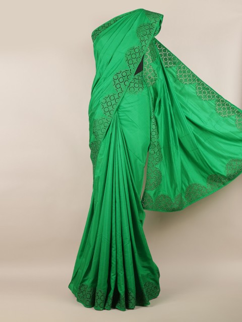 

Pothys Green Solid Art Silk Saree