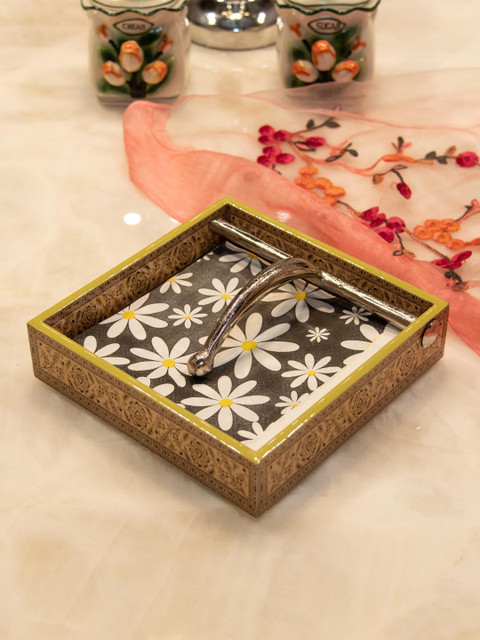 

Tistabene Brown & Yellow Tapis Morrocan Printed Tissue Holder