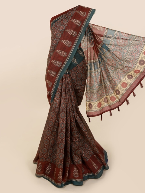 

Pothys Maroon Printed Cotton Blend Saree