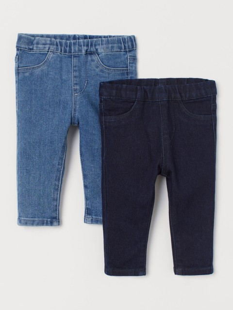 

H&M Girls Blue Solid 2-pack treggings