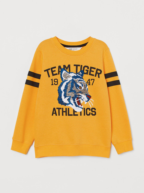 

H&M Boys Yellow Reversible Sequin Sweatshirt