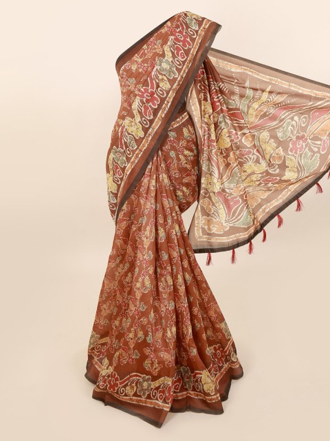 

Pothys Brown Printed Cotton Blend Saree