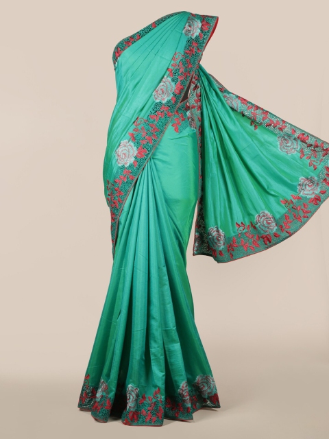 

Pothys Green Solid Art Silk Saree