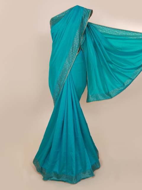 

Pothys Blue Solid Art Silk Saree