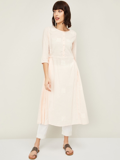 

Melange by Lifestyle Women Pink Ethnic Motifs Embroidered Kurta