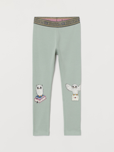 

H&M Girls Green Printed Leggings