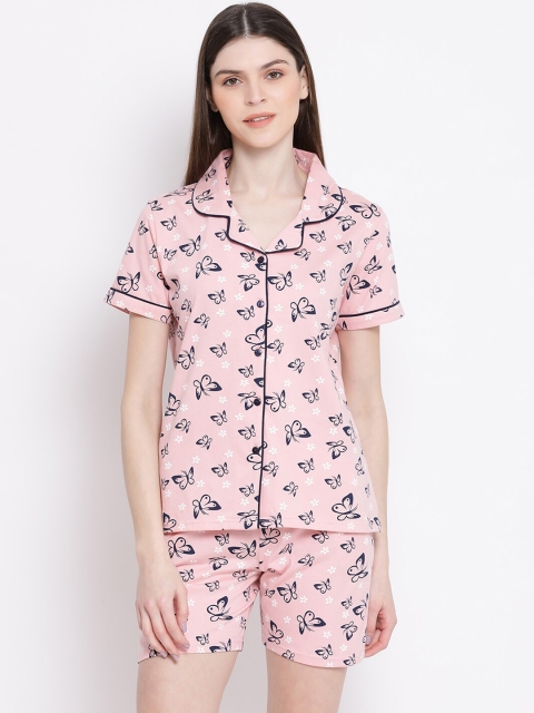 

Kanvin Women Pink Printed Night suit