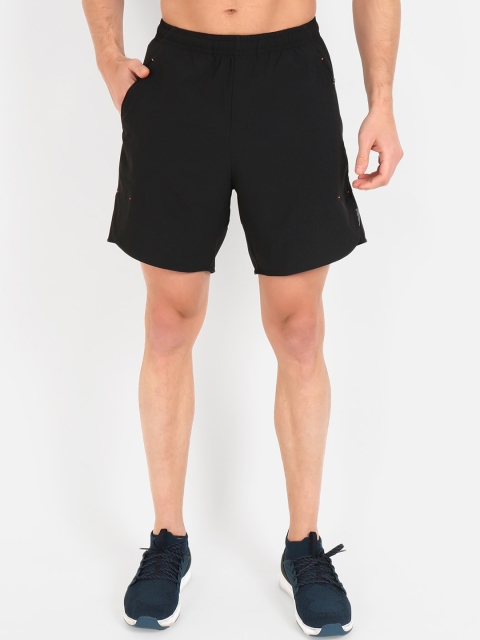 

VEGA Men Black Solid Slim Fit Sports Shorts