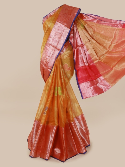 

Pothys Orange & Pink Tissue Woven Design Saree