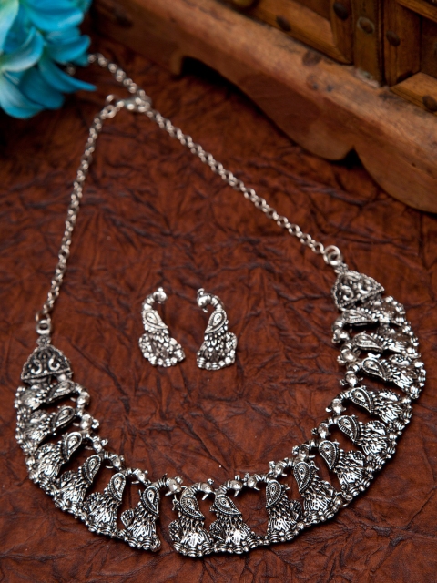 

Shining Diva Oxidised Silver Plated Jewellery Set