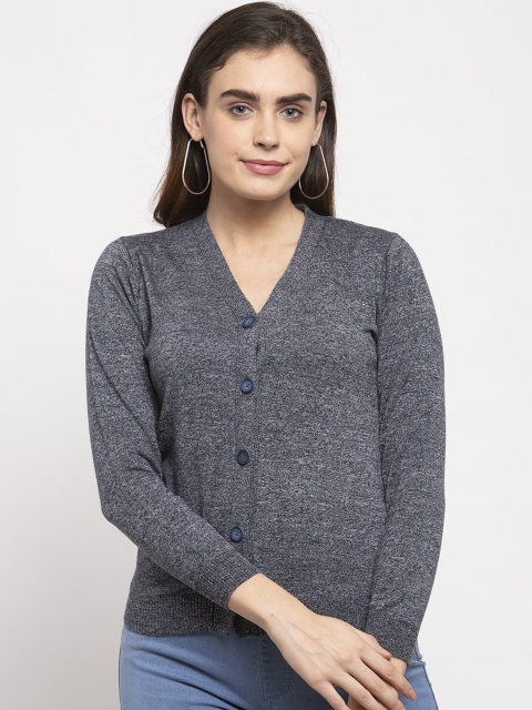 

Kalt Women Grey Solid Cardigan Sweater