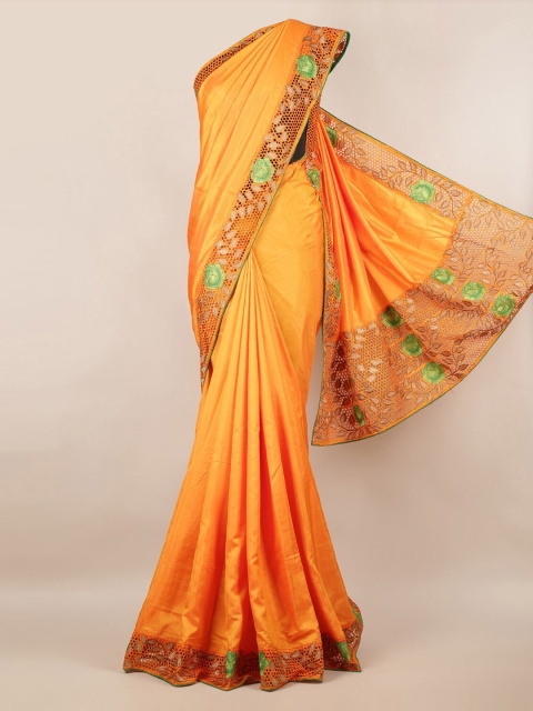 

Pothys Yellow Solid Art Silk Saree