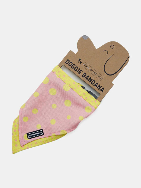 

Heads Up For Tails Pink & Yellow Polka Print Dog Bandana
