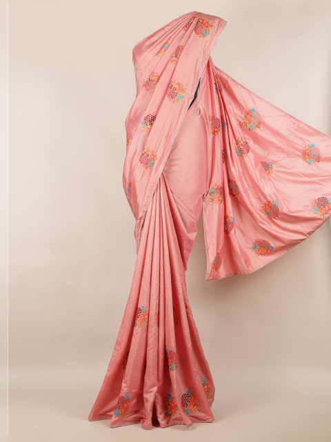 

Pothys Pink Embroidered Art Silk Saree