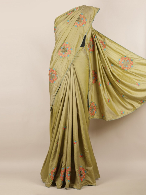 

Pothys Green Solid Art Silk Saree