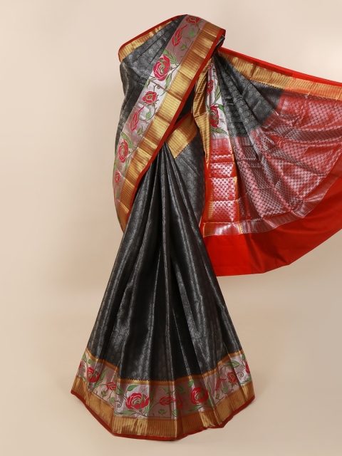 

Pothys Grey Woven Design Tissue Saree