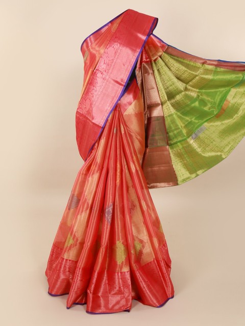 

Pothys Peach-Coloured Woven Design Tissue Saree