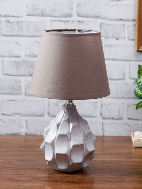 

House Of Accessories Grey & White Solid Contemporary Table Lamp with Shade