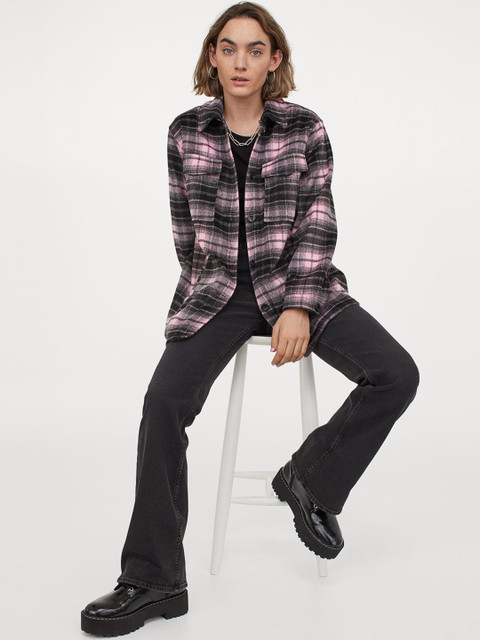 

H&M Women Pink Oversized shirt jacket