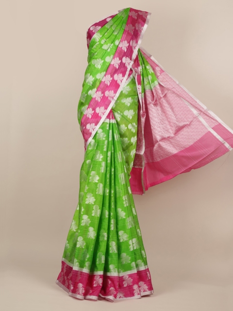

Pothys Green & Pink Cotton Blend Woven Design Saree