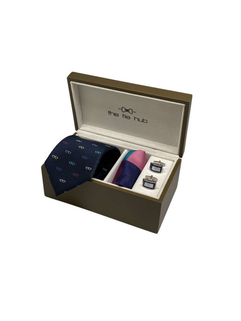

The Tie Hub Men Accessory Gift Set, Navy blue